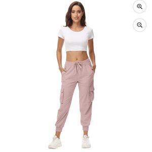 Women’s Pink Hiking Athletic Cargo Jogger Pants Size Small